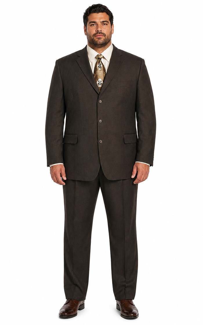 Suits For Big Man BIG & TALL CHARCOAL Discounted Sale Up To Size 82 SUIT HAND MADE - Color: Dark Grey Suit