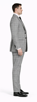 Suits With Baggy Pleated Pants - Wide Leg Pants 100% Wool - Classic Fit in One Button 3 Piece Suit by Rossiman
