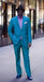 Classic Ultra Smooth 2 Button Suit Turquoise ~ Light Blue Stage Party