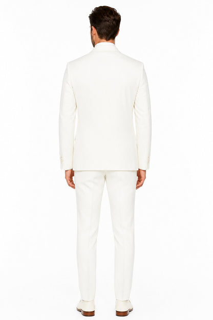Novello Off-white, Modern Fit, Pure Wool Suit by Tiglio Luxe