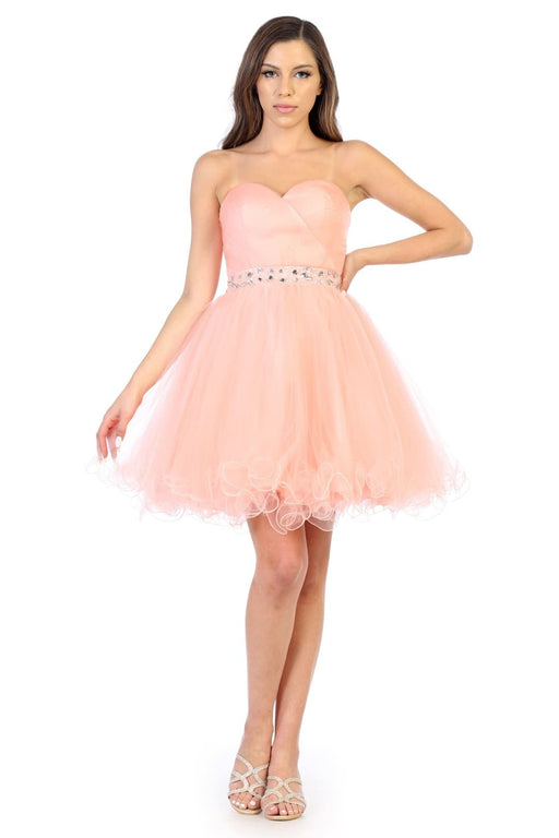 Quince Dama Dresses - Short Quinceanera Dresses in Color Blush