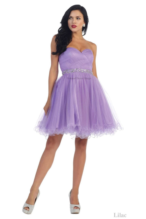 Quince Dama Dresses - Short Quinceanera Dresses in Color Lilac