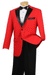 Men's Prom Tuxedo 2 Piece Fancy Lapel In Red 2 Button Design