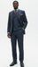Mens Suit With Pleated Pants - Semi Wide Leg 100% Wool Super 150's Big Peak Lapel Classic Fit Athletic Cut With Double breasted Vest in Dusty Blue