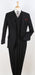 Mens Suit With Pleated Pants - Semi Wide Leg 100% Wool Super 150's Big Peak Lapel Classic Fit Athletic Cut With Double breasted Vest in Black