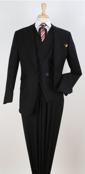 Apollo King Men’s 100% Wool 3-Piece Suit – High Fashion Vest Statement Design