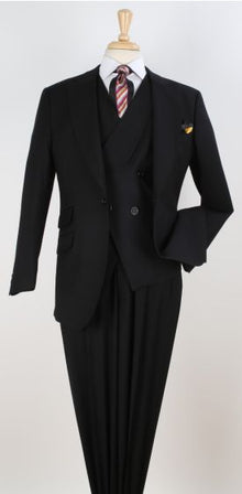 Apollo King Men’s 100% Wool 3-Piece Suit – High Fashion Vest Statement Design