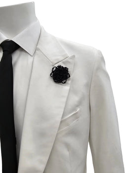 Mens White Velvet Victorian Tailcoat Tuxedo – Three Quarter Length Cutaway Stage And Wedding Jacket