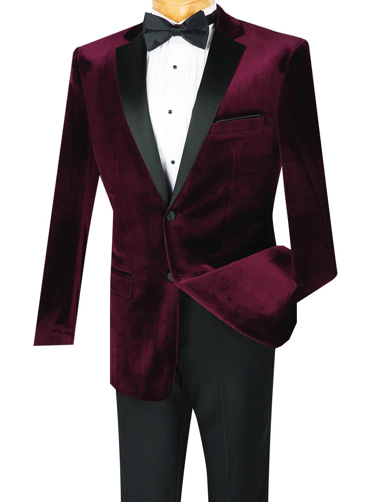 Men's Slim Fit Velvet Tuxedo 2 Piece in Black