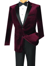 Men's Slim Fit Velvet Tuxedo 2 Piece in Black
