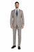 Tan ~ Beige Pinstripe 2 Button Suit  Side Vented Suit Regular Modern Fit Suits Flat Front Pants