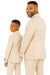 Father and Son Suits - Tan Boys Suit Perry Ellis Vested Boy's Wedding Suit in Tan