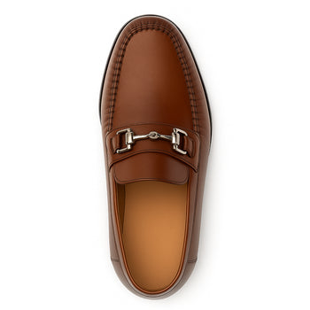 Mens Mezlan Brussels Metal Ornament Calfskin Loafer Dress Shoe in Tan - Image 3