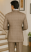 Tan Plaid Suit - Vested Suit - 3 Piece Suits - Peak Lapel Suits - Windowpane Suit - 2 Button