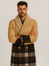 Tan Plaid Wool Overcoat for Men – Stylish Winter Peacoat