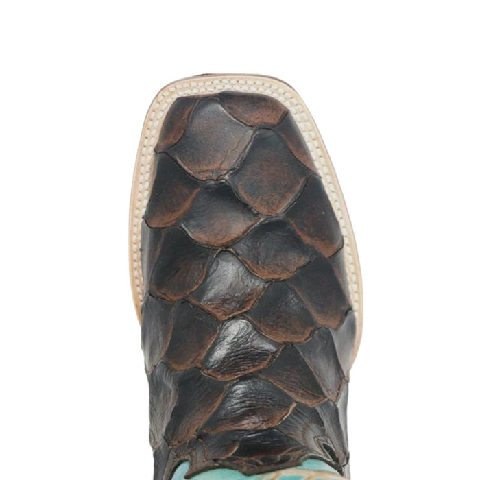 Tanner Mark Women's 'Kaci Mae' Print Monster Fish Square Toe Boots Choco