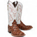 Mark Women's Pistol Print Monster Fish Square Toe Boots Cognac