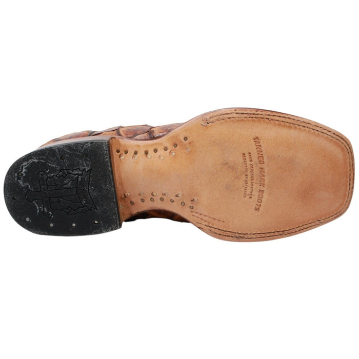 Tanner Mark Women's Pistol Print Monster Fish Square Toe Boots Cognac