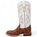 Mark Women's Pistol Print Monster Fish Square Toe Boots Cognac
