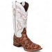 Tanner Mark Women's Pistol Print Monster Fish Square Toe Boots Cognac