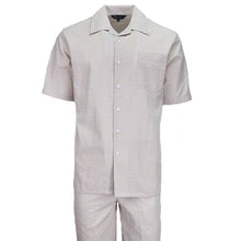 Tan Seersucker 2pc Set