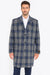 Mens Plaid Overcoat - Plaid Topcoats - Gray Carcoat