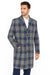 Mens Plaid Overcoat - Plaid Topcoats - Gray Carcoat