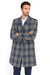 Mens Plaid Overcoat - Plaid Topcoats - Gray Carcoat