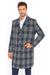 Mens Plaid Overcoat - Plaid Topcoats - Gray Carcoat