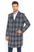 Mens Plaid Overcoat - Plaid Topcoats - Gray Carcoat