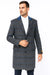 Mens Plaid Overcoat - Plaid and Cashmere Topcoats - Gray Carcoat