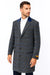 Mens Plaid Overcoat - Plaid and Cashmere Topcoats - Gray Carcoat