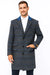 Mens Plaid Overcoat - Plaid and Cashmere Topcoats - Gray Carcoat