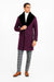 Mens Purple Overcoat With Fur Collar - Purple Topcoat