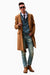 Men's Dress Coat 3 Button Copper ~ Rust ~ Cognac Dark Orange Wool Overcoat