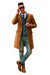 Men's Dress Coat 3 Button Copper ~ Rust ~ Cognac Dark Orange Wool Overcoat