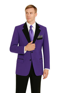 Men'S Purple 2 Button Black Collar Jacket Tuxedo