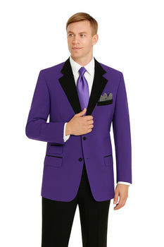 Men'S Purple 2 Button Black Collar Jacket Tuxedo - Image 3