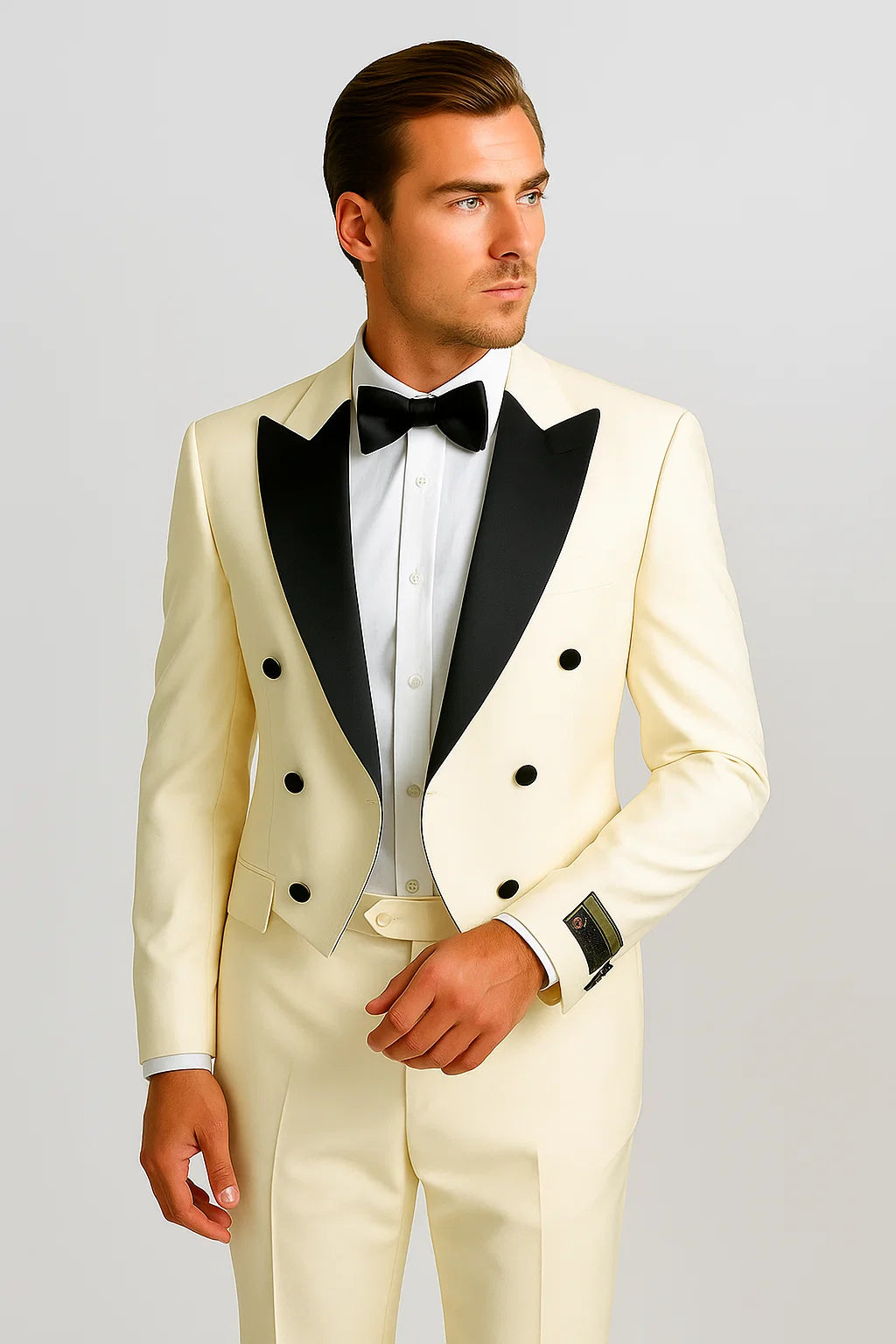 Cream ~ Black Victorian Tuxedo - Image 8