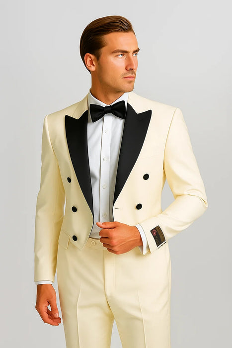 Cream ~ Black Victorian Tuxedo