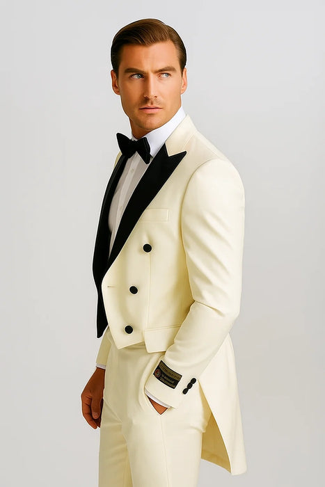 Cream ~ Black Victorian Tuxedo