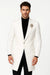 Mens Velvet Tuxedo 34 Inch Long Coat - Velvet Blazer - Three Quarter White Dinner Jacket