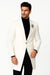 Mens Velvet Tuxedo 34 Inch Long Coat - Velvet Blazer - Three Quarter White Dinner Jacket