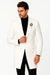 Mens Velvet Tuxedo 34 Inch Long Coat - Velvet Blazer - Three Quarter White Dinner Jacket