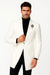 Mens Velvet Tuxedo 34 Inch Long Coat - Velvet Blazer - Three Quarter White Dinner Jacket