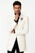 Mens Velvet Tuxedo 34 Inch Long Coat - Velvet Blazer - Three Quarter White Dinner Jacket