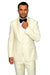 Mens Wool One Button Modern Fit Vested Shawl Prom Tuxedo in Ivory