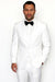 Mens Wool One Button Modern Fit Vested Shawl Prom Tuxedo in White
