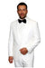 Mens Wool One Button Modern Fit Vested Shawl Prom Tuxedo in White