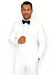 Mens Wool One Button Modern Fit Vested Shawl Prom Tuxedo in White